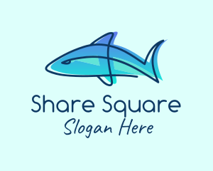 Blue Line Shark logo design