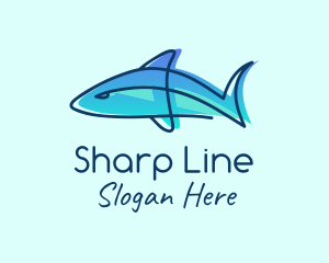 Blue Line Shark logo design