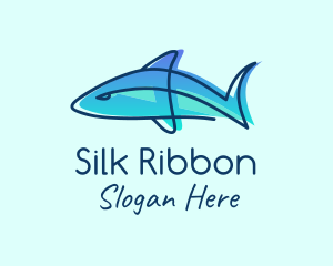 Blue Line Shark logo design