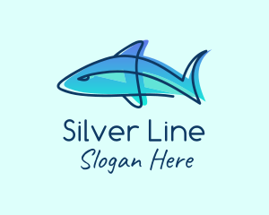 Blue Line Shark logo design