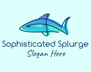 Blue Line Shark logo design