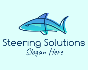 Blue Line Shark logo design