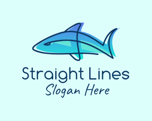 Blue Line Shark logo design