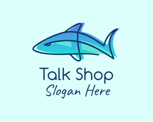 Blue Line Shark logo design