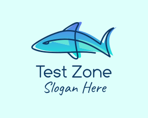 Blue Line Shark logo design