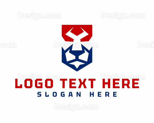 Geometric Lion Shield Logo