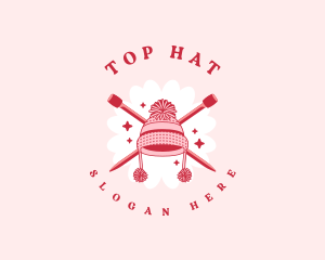 Beanie Hat Knitting logo design