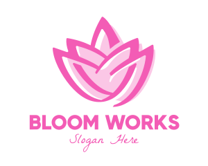 Pink Lotus Flower logo design