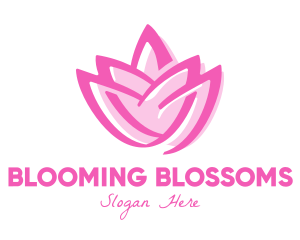 Pink Lotus Flower logo design