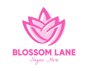 Pink Lotus Flower logo design