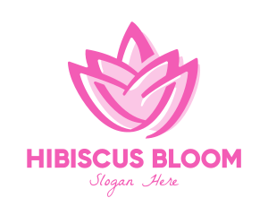 Pink Lotus Flower logo design