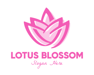 Pink Lotus Flower logo design