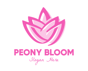 Pink Lotus Flower logo design