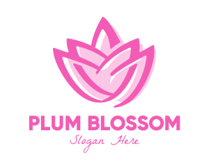 Pink Lotus Flower logo design