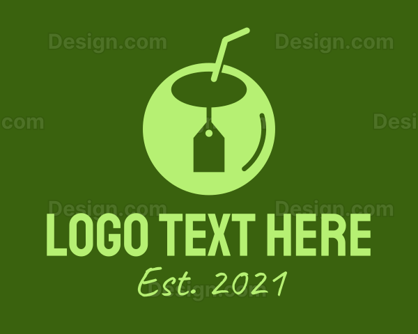 Green Coconut Tag Logo