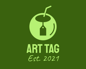 Green Coconut Tag  logo design