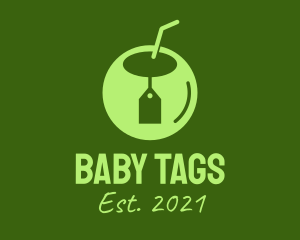 Green Coconut Tag  logo design