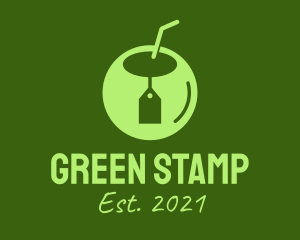 Green Coconut Tag  logo design