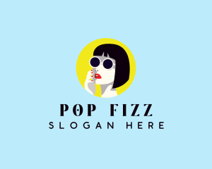 Pop Art Woman Fashion logo design