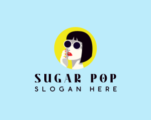 Pop Art Woman Fashion logo design