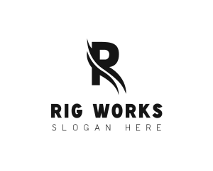 Construction Company Swoosh Letter R logo design