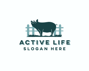 Pig Farm Livestock Logo