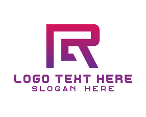 Modern Tech Cyber Letter R logo