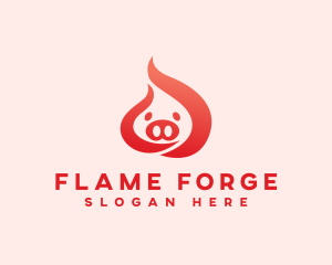 Flame Pig Restaurant logo design