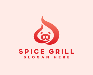 Flame Pig Restaurant logo design