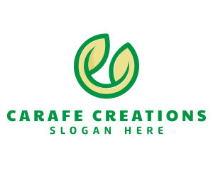 Green Leaf Seedling Letter C logo design