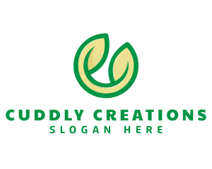 Green Leaf Seedling Letter C logo design