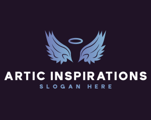 Angel  Wings Halo logo design