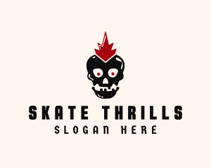 Skater Punk Skull logo design