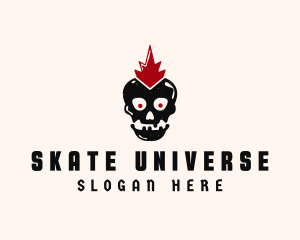 Skater Punk Skull logo design