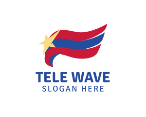 Star Wave Flag logo design