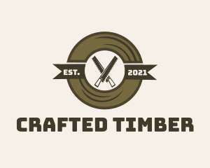 Saw Woodwork Rustic Badge logo design