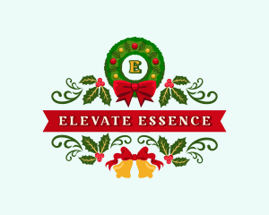 Christmas Holiday Wreath Logo