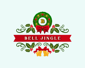 Christmas Holiday Wreath logo design