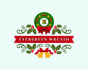 Christmas Holiday Wreath logo design