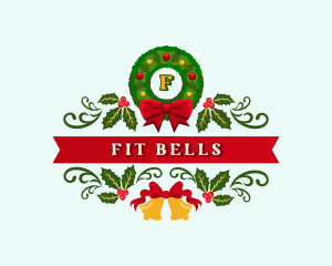 Christmas Holiday Wreath logo design