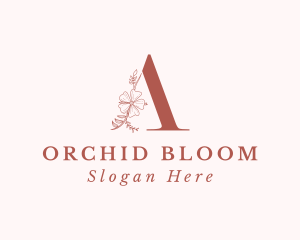 Orchid Flower Letter A logo