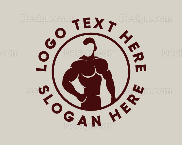 Male Bodybuilder Muscle Logo