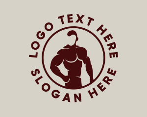 Male Bodybuilder Muscle logo