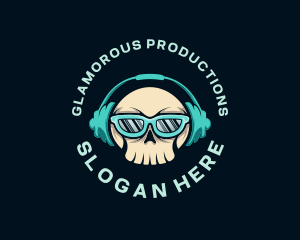 Cool Skull Disc Jockey logo