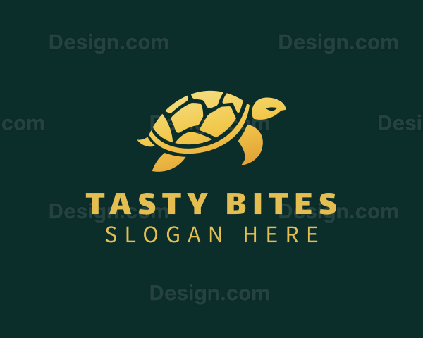 Gold Sea Turtle Animal Logo