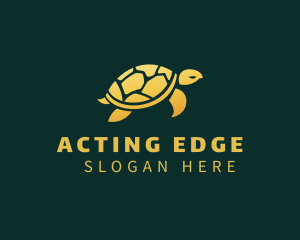 Gold Sea Turtle Animal logo design