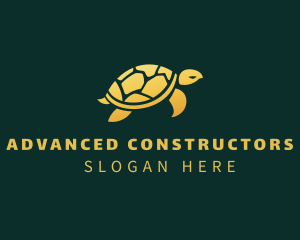 Gold Sea Turtle Animal logo design