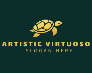 Gold Sea Turtle Animal logo design