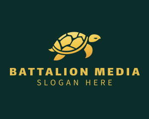 Gold Sea Turtle Animal logo design