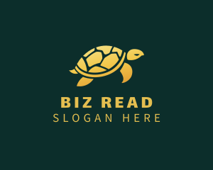 Gold Sea Turtle Animal logo design